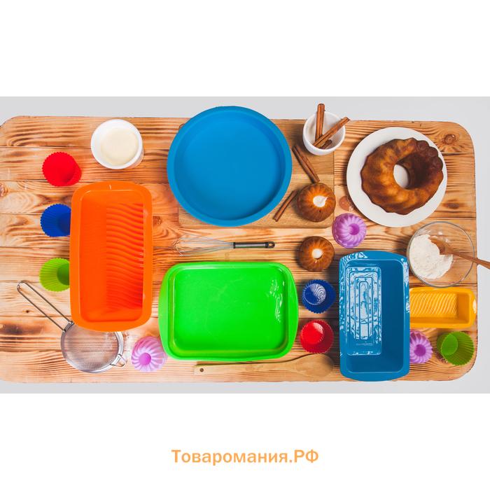 Форма для выпечки  «Прямоугольник», силикон, 27×18 см, МИКС