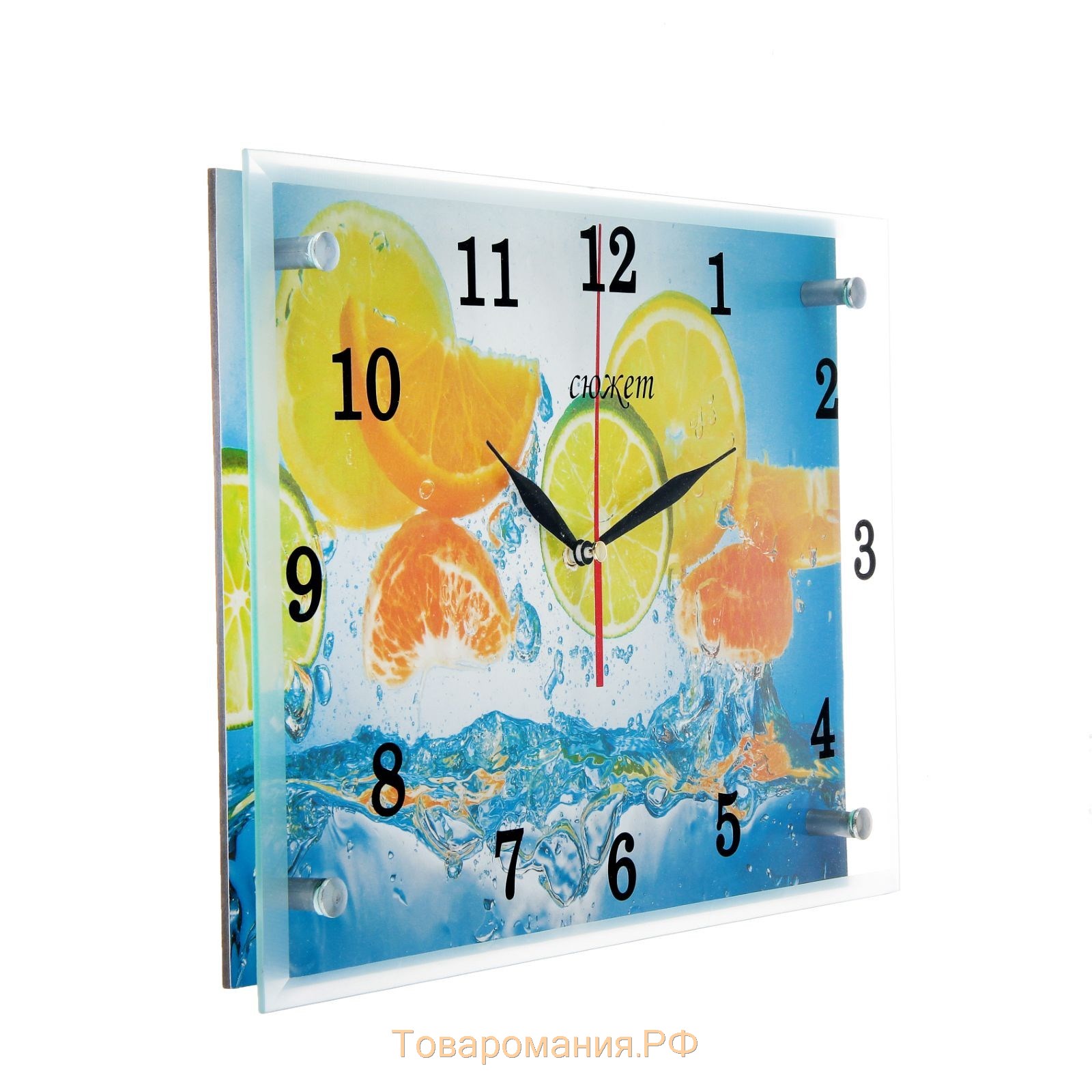 Часы настенные, серия: Кухня, "Лайм и апельсин" 25х35 см