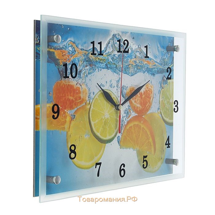 Часы настенные, серия: Кухня, "Лайм и апельсин" 25х35 см