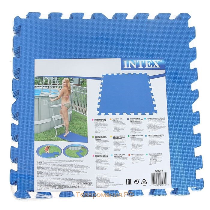 Подстилка-пазл для бассейна, модульная, 50 х 50 х 0.8 см, 8 деталей, 29081 INTEX
