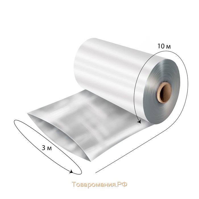 Плёнка полиэтиленовая, толщина 150 мкм, прозрачная, 10 × 3 м, рукав (1.5 м × 2), ГОСТ 10354-82, Greengo