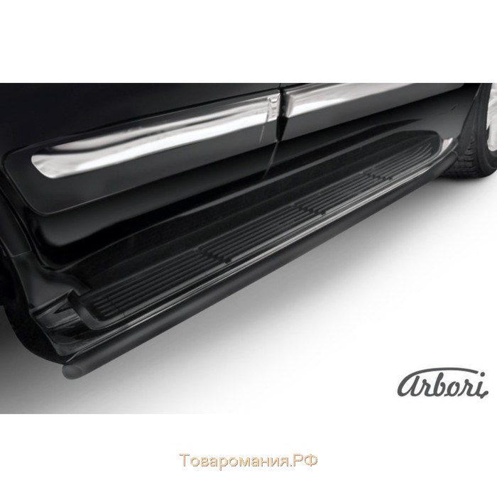 Защита штатного порога Arbori d42 черная Lexus LX-570 2012-