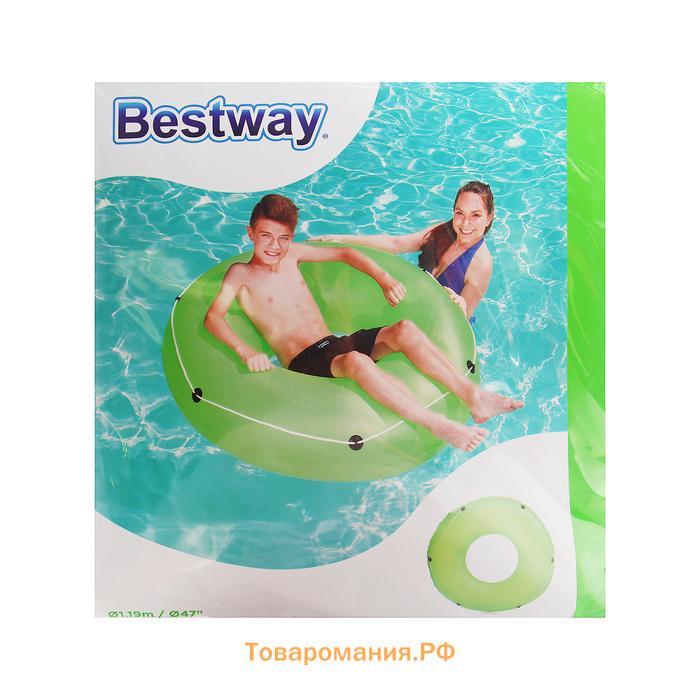 Круг для плавания Bestway, надувной, d=119 см, от 12 лет, с тросом, МИКС, 36120