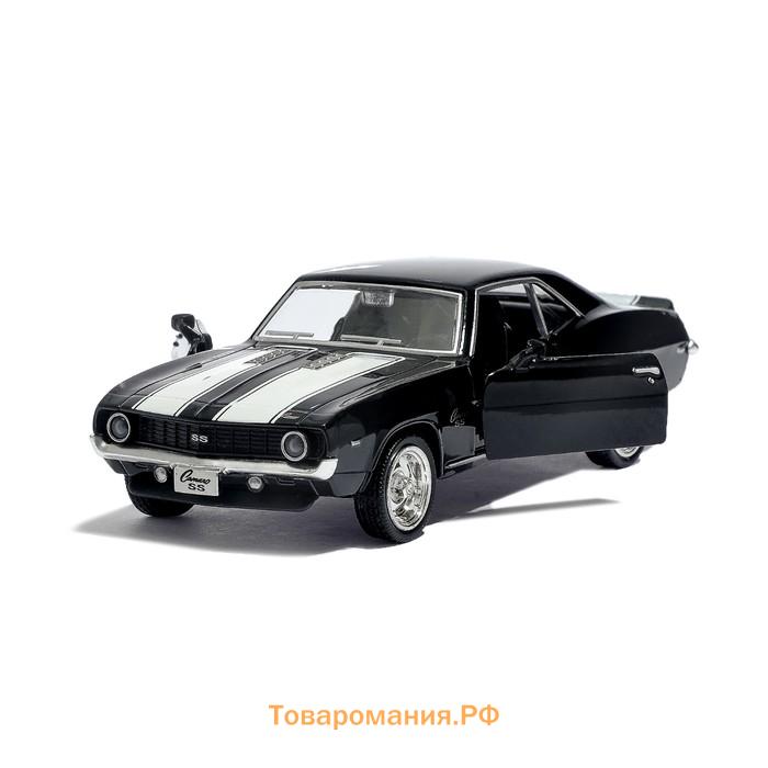 Машина металлическая CHEVROLET CAMARO SS, 1:32, открываются двери, инерция, цвет чёрный