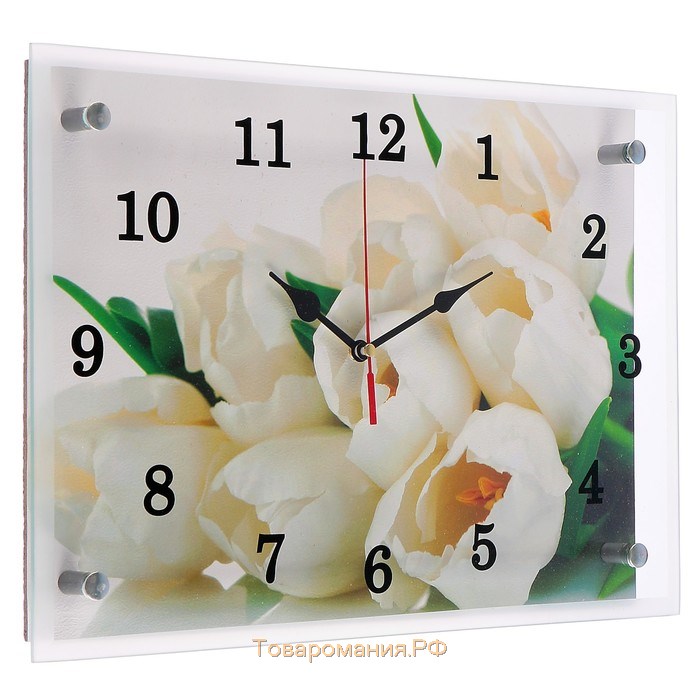 Часы настенные, серия: Цветы, "Тюльпаны", 25х35 см