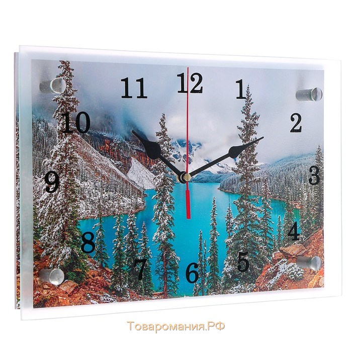Часы настенные, серия: Природа, "Горное озеро", 20х30 см
