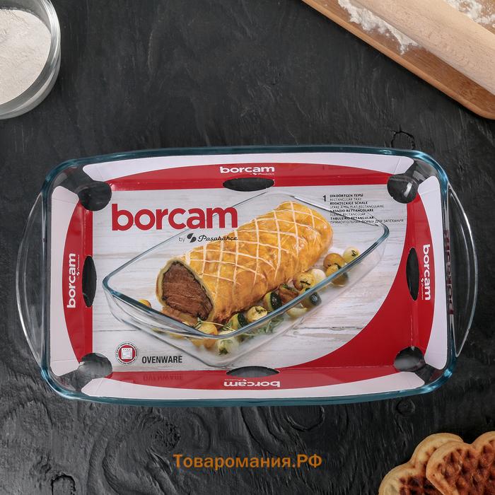 Форма для запекания Paşabahçe Borcam, 2 л, прямоугольная, жаропрочное стекло, прозрачная