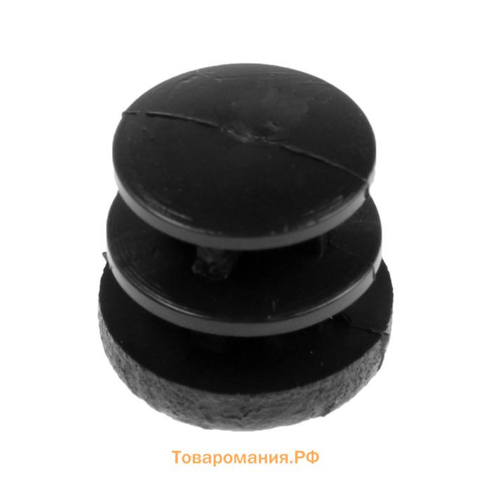 Заглушка ТУНДРА внутренняя универсальная, 13х13,2 мм, d=16 мм, черная