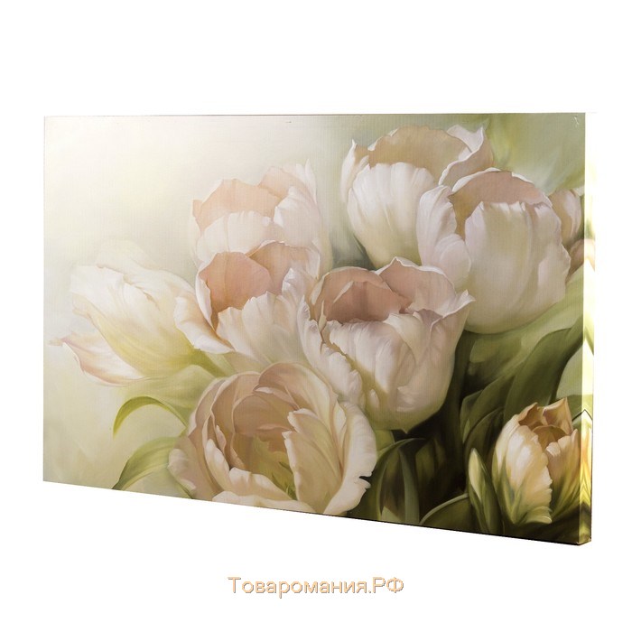 Картина на холсте "Нежные тюльпаны" 60*100 см