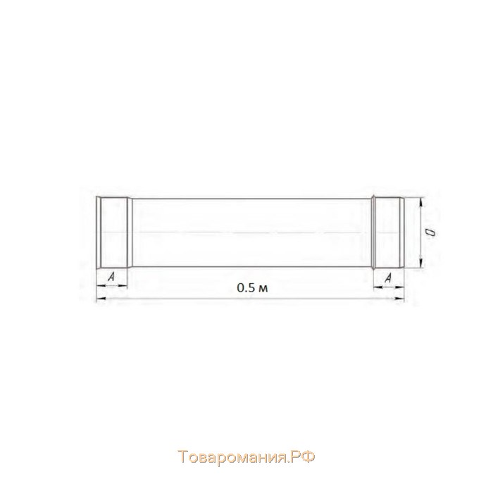 Труба 0.5 м, d 115 мм, нержавейка 1.0 мм