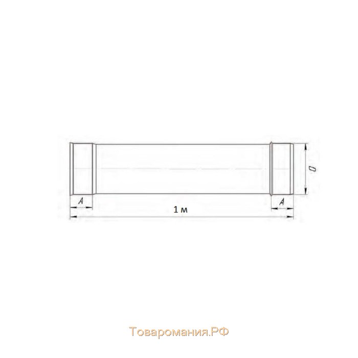 Труба 1.0 м, d 115 мм, нержавейка 0.5 мм