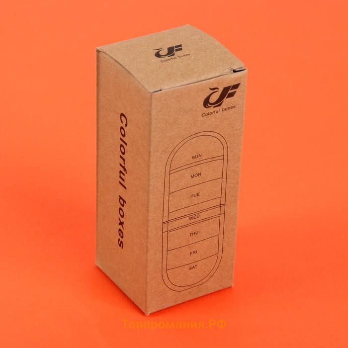 Таблетница - органайзер «Неделька», английские буквы, d = 5 × 12,5 см, 7 выдвижных контейнеров, разноцветная