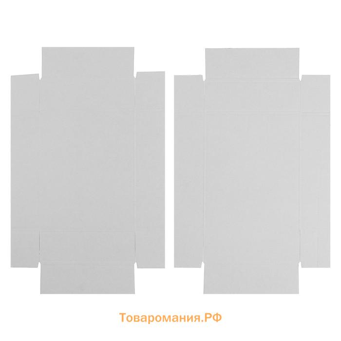 Коробка сборная без печати крышка - дно белая без окна 18×15×5 см