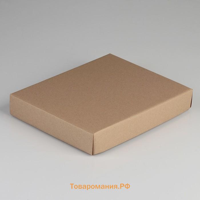 Коробка сборная без печати крышка-дно бурая без окна 26×21.5×4 см