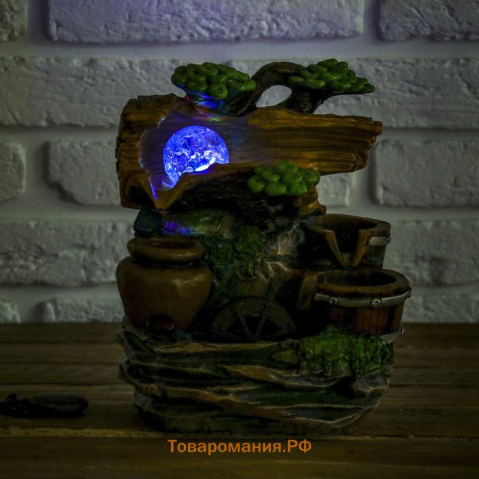 Фонтан настольный «Лесной водопад», 13.5×18×27 см, с подсветкой