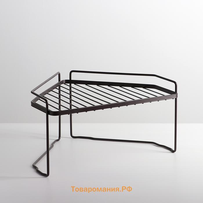 Полка универсальная угловая , 31×24.5×16 см, коричневая