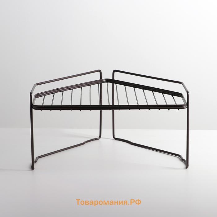 Полка универсальная угловая , 31×24.5×16 см, коричневая