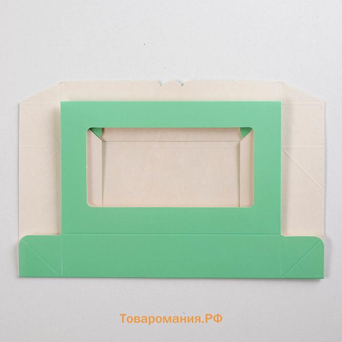 Контейнер на вынос, зелёный, 20×12×4 см