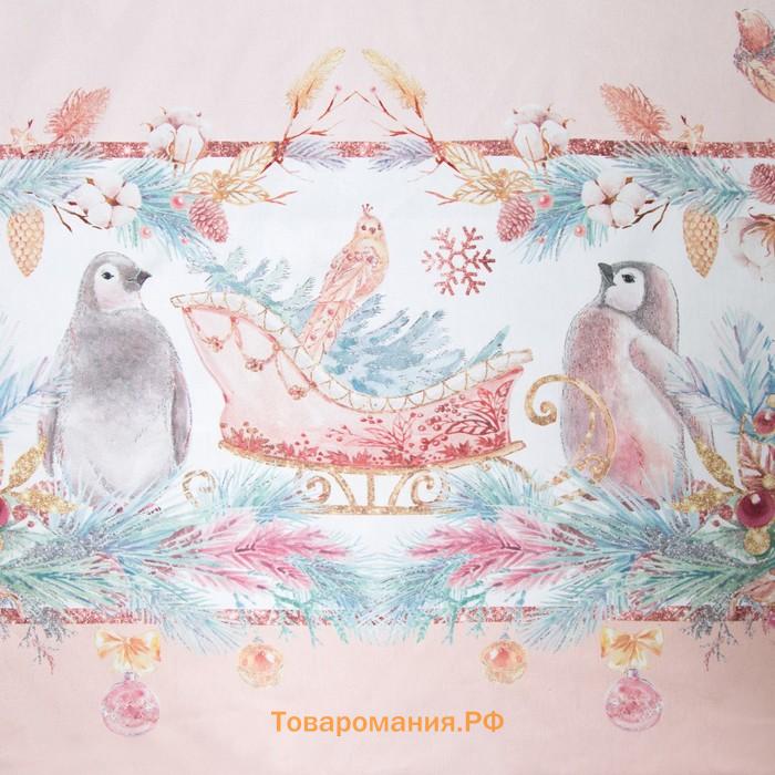 Скатерть новогодняя  "Pink magic" 150х180см +/-3см с ГМВО, хл100%