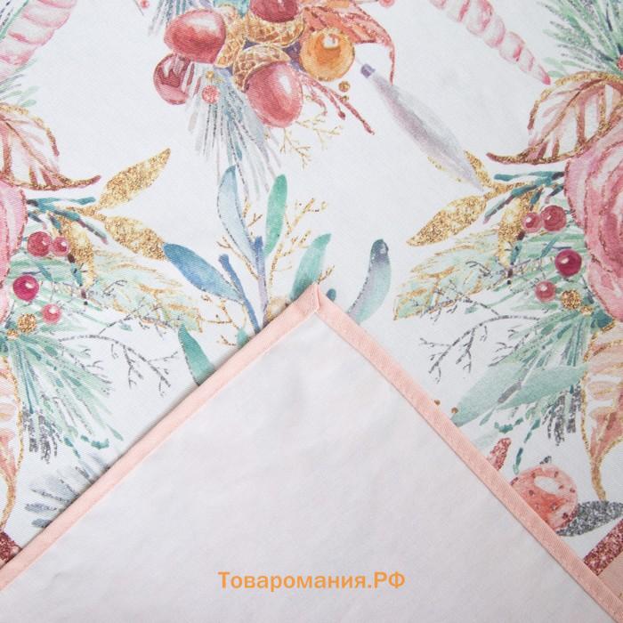 Скатерть новогодняя  "Pink magic" 150х180см +/-3см с ГМВО, хл100%