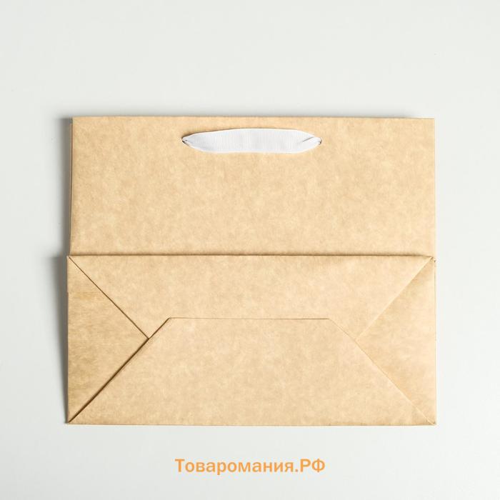 Пакет подарочный крафтовый с пластиковым окном, упаковка, Man, 24×20×11 см