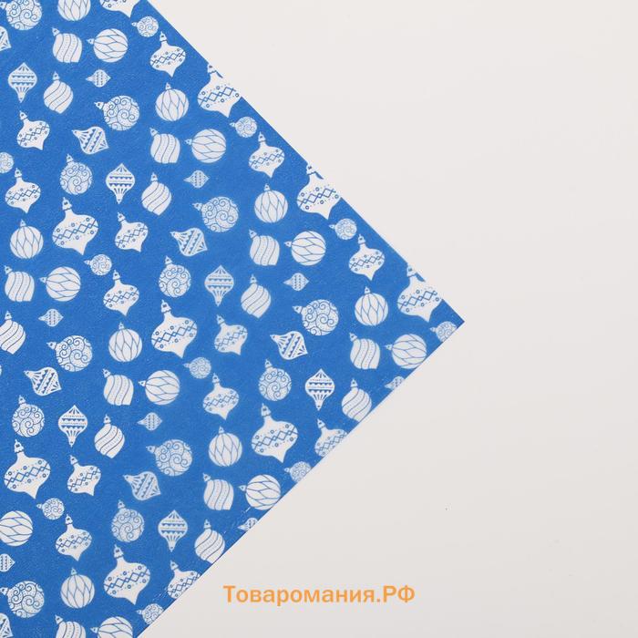 Бумага упаковочная тишью «Новогодние игрушки», 50 × 70 см