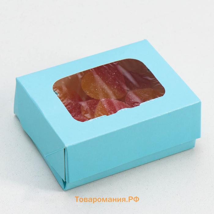 Контейнер на вынос, голубой, 10×8×3.5 см