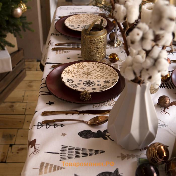 Скатерть новогодняя "" X-Mas 146х180+/- 3см, 100%хл, рогожка 164 г/м2
