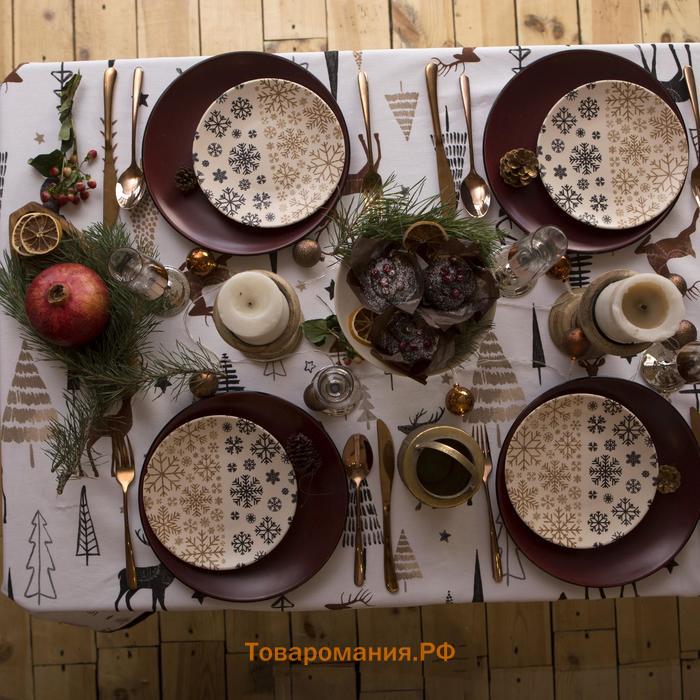 Скатерть новогодняя "" X-Mas 146х180+/- 3см, 100%хл, рогожка 164 г/м2