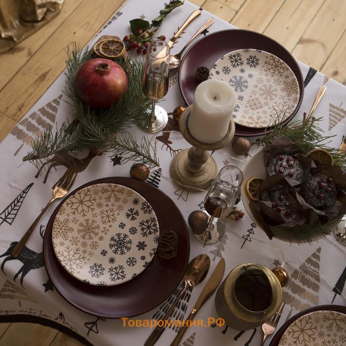 Скатерть новогодняя "" X-Mas 146х180+/- 3см, 100%хл, рогожка 164 г/м2