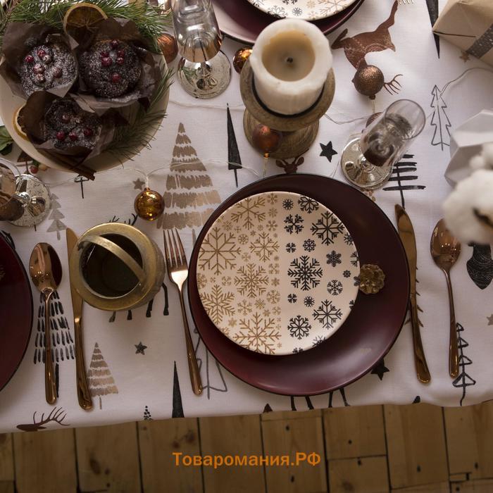 Скатерть новогодняя "" X-Mas 146х180+/- 3см, 100%хл, рогожка 164 г/м2