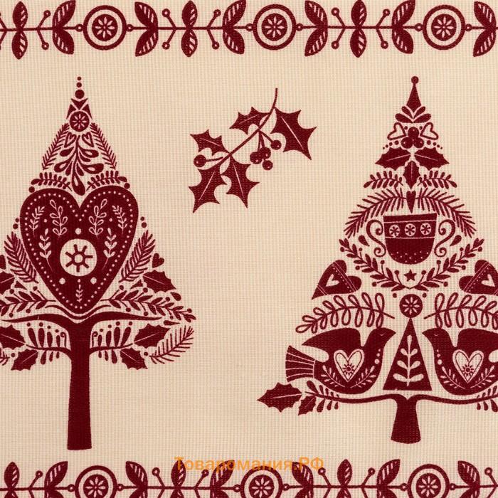 Скатерть новогодняя "" Merry Christmas 146х180+/- 3см, 100%хл, рогожка 164 г/м2