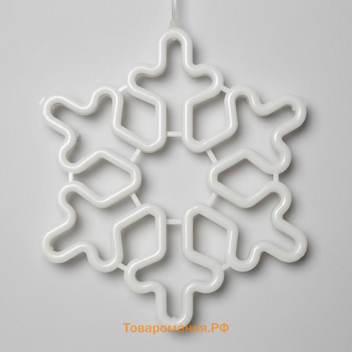 Светодиодная фигура «Снежинка» 30 см, пластик, 220 В, свечение тёплое белое