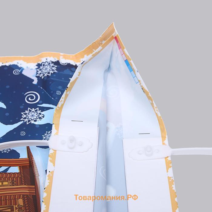 Пакет «Новогодняя доставка», полиэтиленовый с пластиковой ручкой, 37×35 см