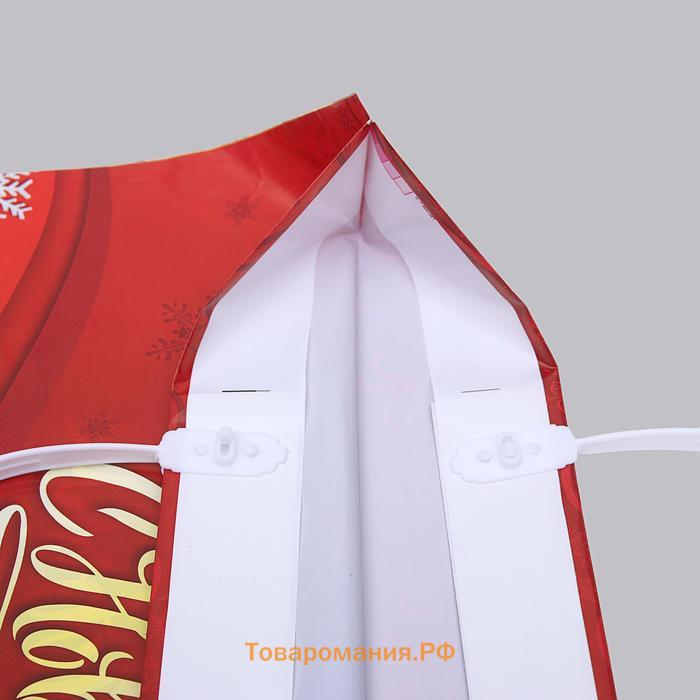 Пакет «Золотые звезды», полиэтиленовый с пластиковой ручкой, 37×35 см