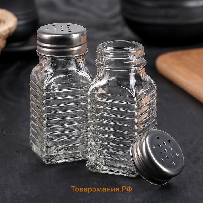 Набор для специй  «Кафе», 2 предмета: солонка, перечница 100 мл, стекло