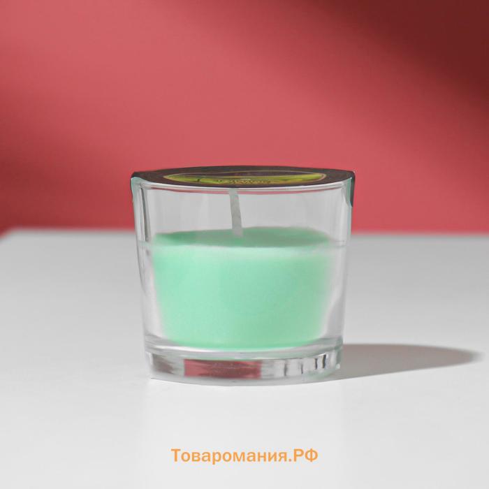 Свеча ароматическая в стакане АЛАНИЯ "Зеленый чай", 5,5 см