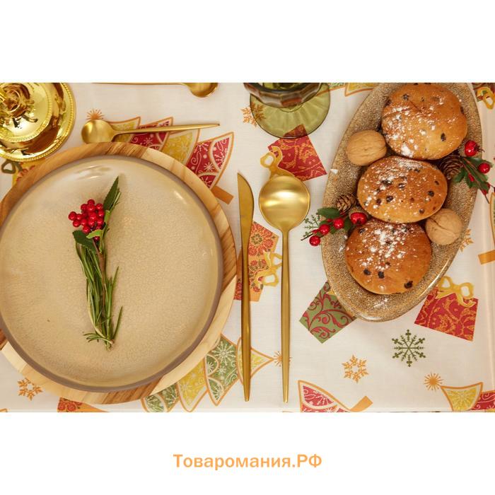 Скатерть новогодняя  "Чудесного праздника" 110*145 +/- 2 см, 100% п/э