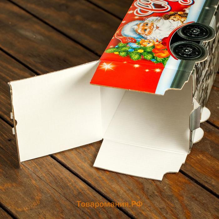 Подарочная коробка «Красная» Фура с анимацией и игрой, 34.5×11×11 см
