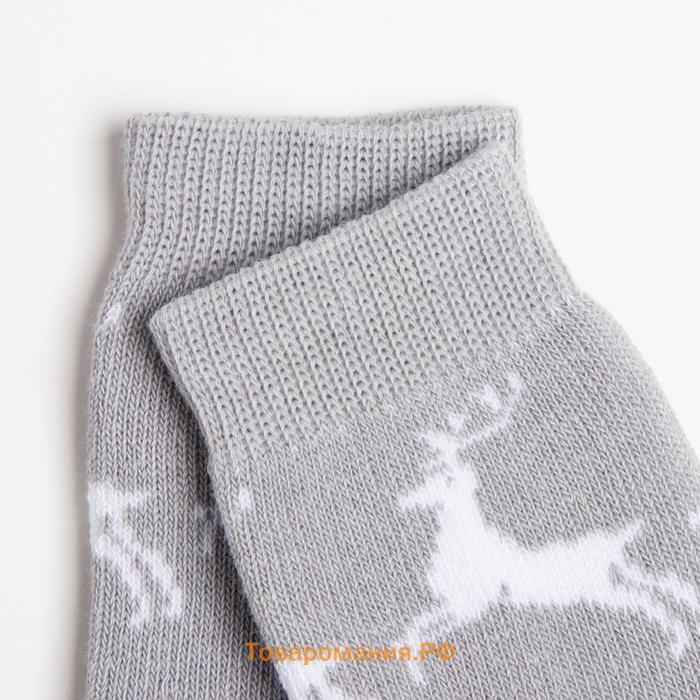 Носки детские махровые, цвет серый, размер 14