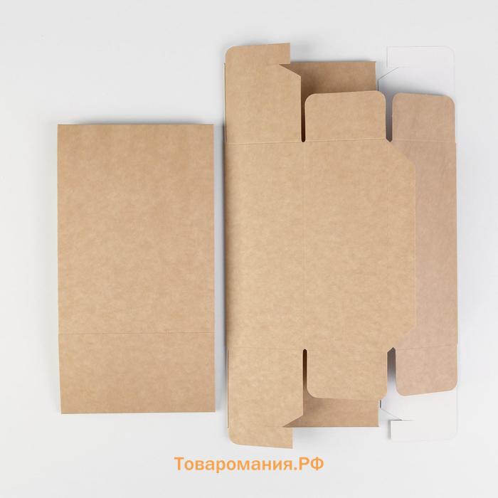 Коробка подарочная складная крафтовая, упаковка, 20 х 15 х 8 см