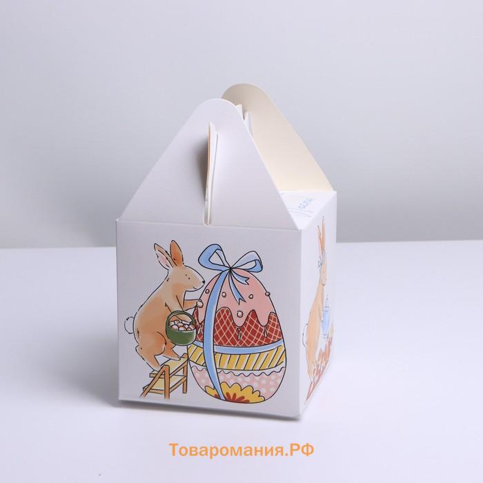 Коробка кондитерская, упаковка, «Счастливой Пасхи», 14×14×14 см