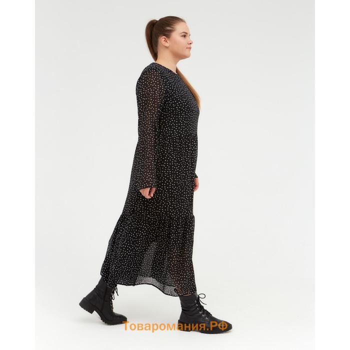 Платье женское миди MIST plus-size, р.50, черный