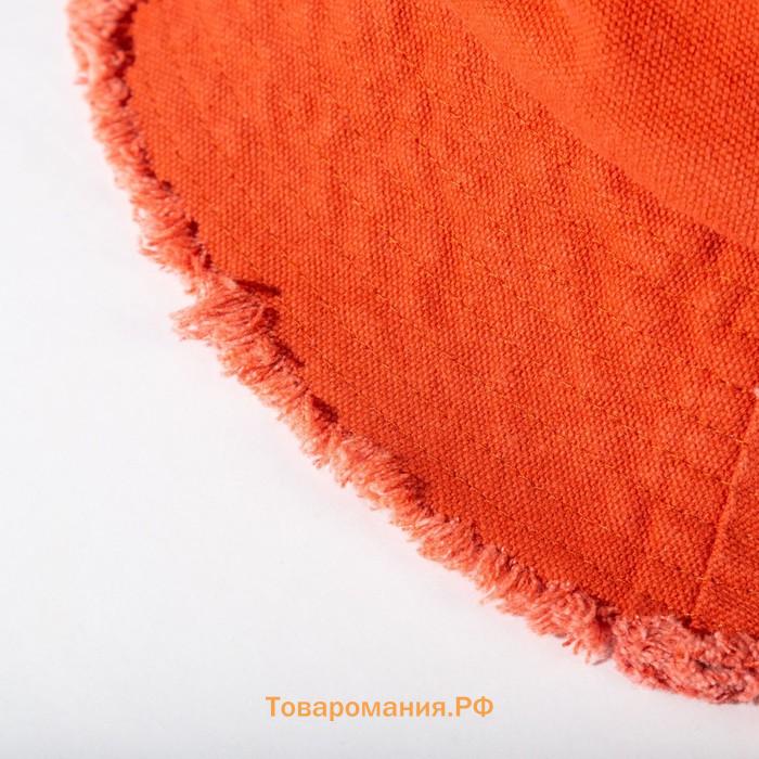 Панама женская джинсовая с необработанными краями MINAKU цвет оранжевый, р-р 56-58