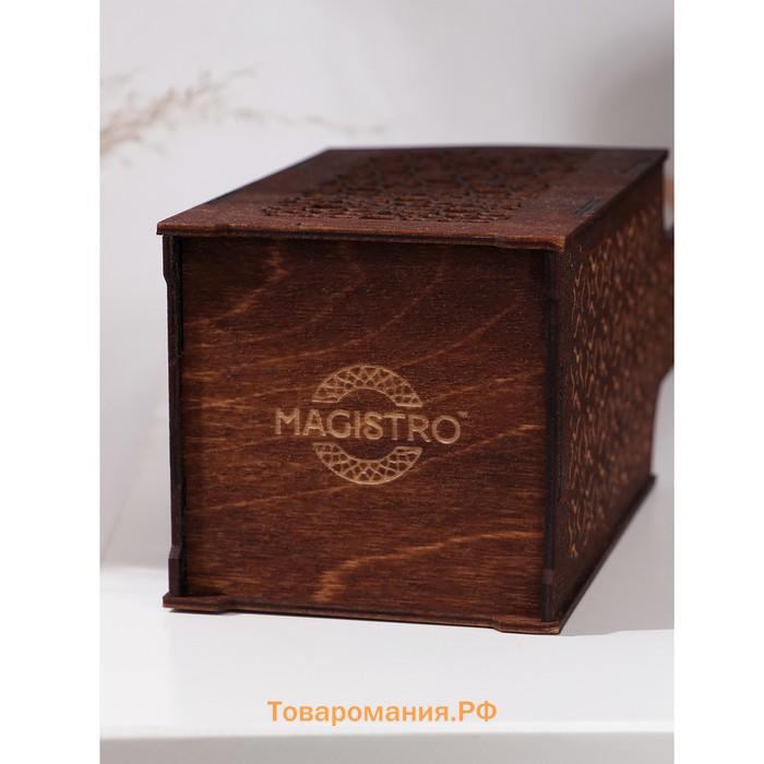 Ящик для вина Adelica «Венето», 34×10,5×10,2 см, цвет тёмный шоколад