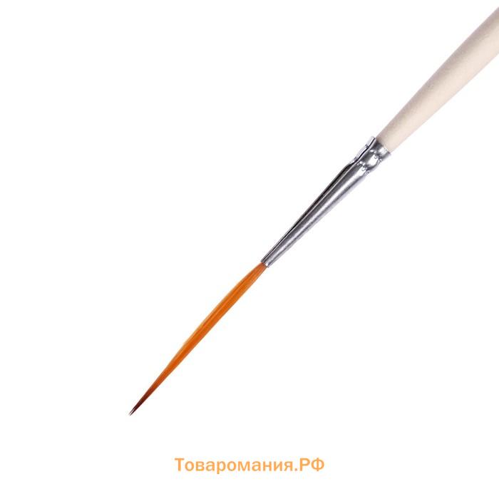Кисть лайнер синтетика круглая № 1 Calligrata, (d-1,2 мм ; L-30 мм), ручка-дерево