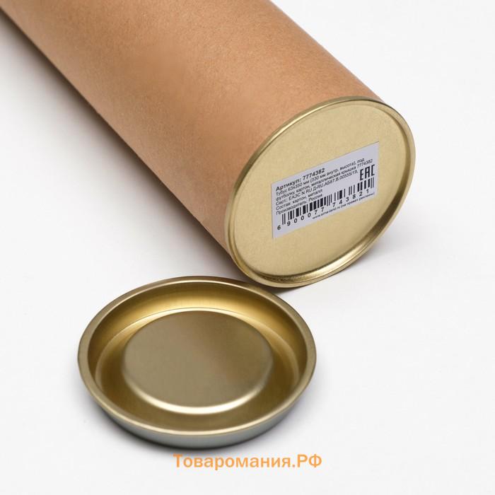 Тубус 63×350 мм (330 мм внутр. высота), под футболку, картон, металлическая крышка