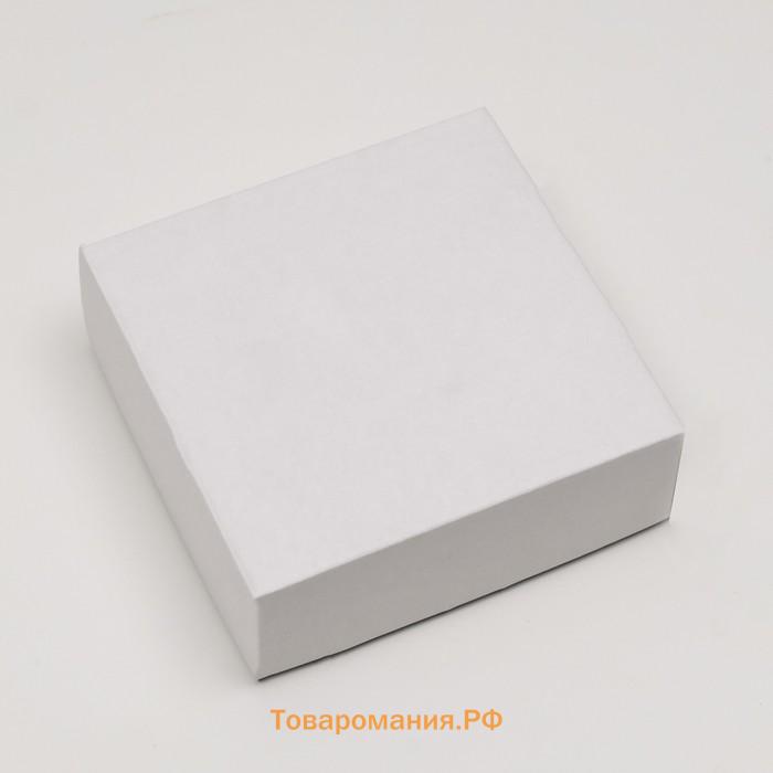 Коробка самосборная, крафт, белая, 16×16×6 см