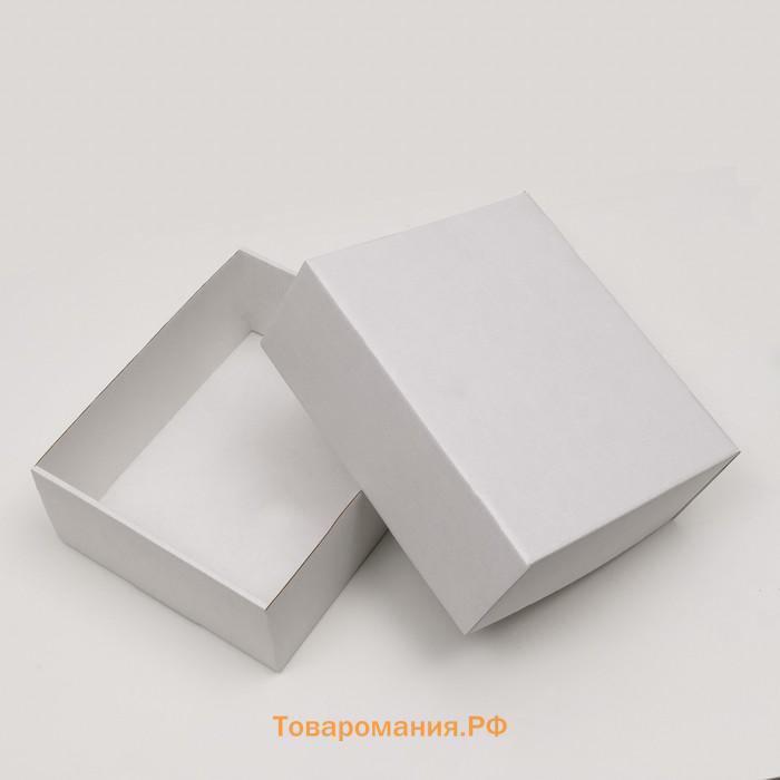 Коробка сборная, крышка - дно «белая» 25×21×10 см