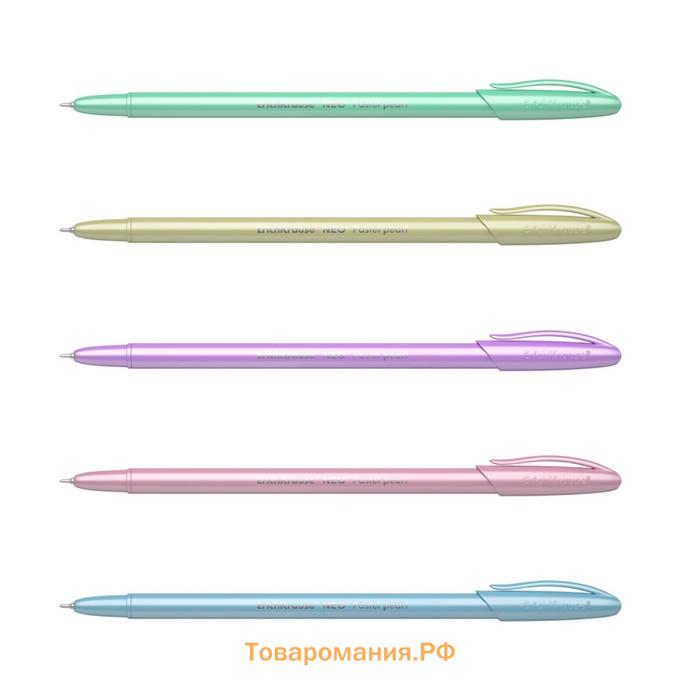 Ручка шариковая ErichKrause Neo Pastel Pearl, перламутровый корпус, игольчатый узел 0.7 мм, чернила синие, длина письма 1000 метров, МИКС